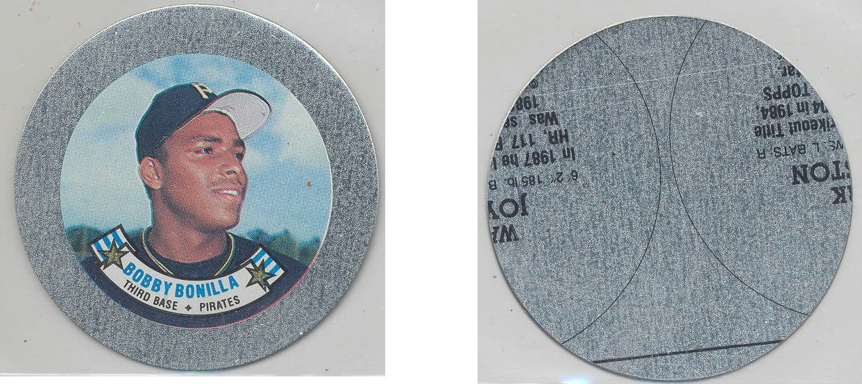 1988 Topps Baseball Coins Metal Proof Discs 037 Bobby Bonilla